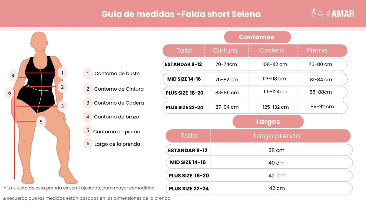 Falda Short Selena Curvi
